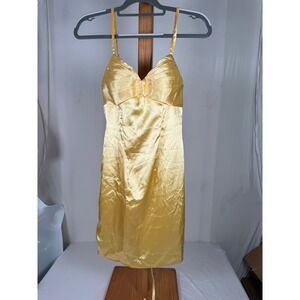 Kidsor Yellow Satin Pleated Sweetheart Mini Dress NWT Size 4 Adjustable Straps